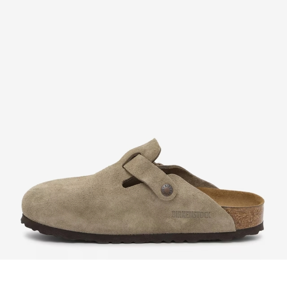 Birkenstock Boston Clog Mule Slip-on Suede Light Brown Taupe Shoes 36 US 5.5